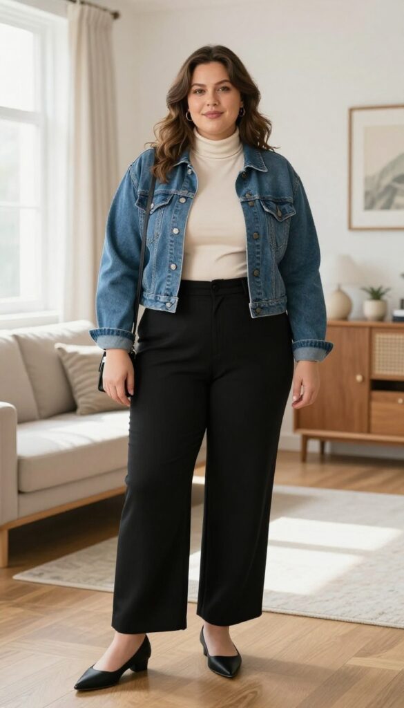 3. Wide-Leg Trousers and a Fitted Top
