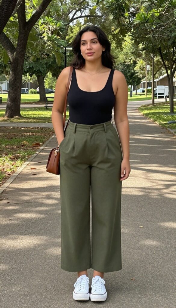 4. Wide-Leg Crop Pants with a Bodysuit