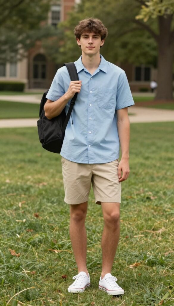 10. Short-Sleeve Button-Down & Shorts