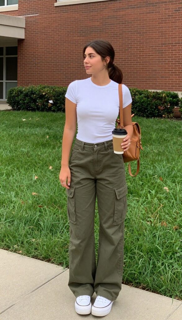 3. Cargo Pants and a Fitted Tee