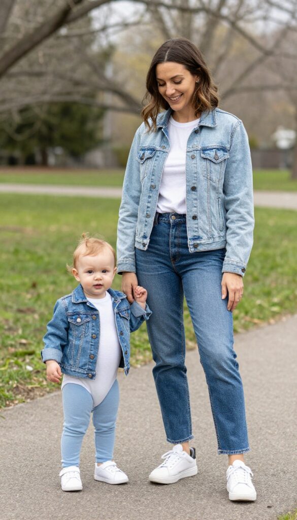 1. Classic Denim Jackets with White Tees