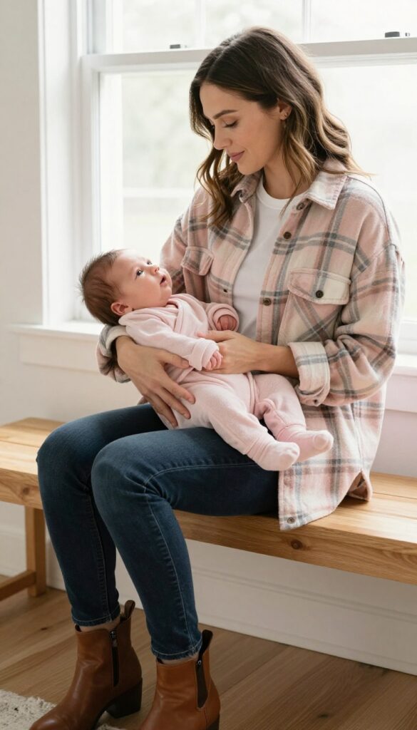 8. Soft Plaid Shirt and Dark Denim