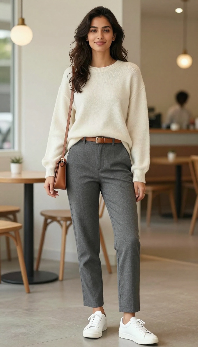 2. The Cashmere Sweater and Trousers Duo