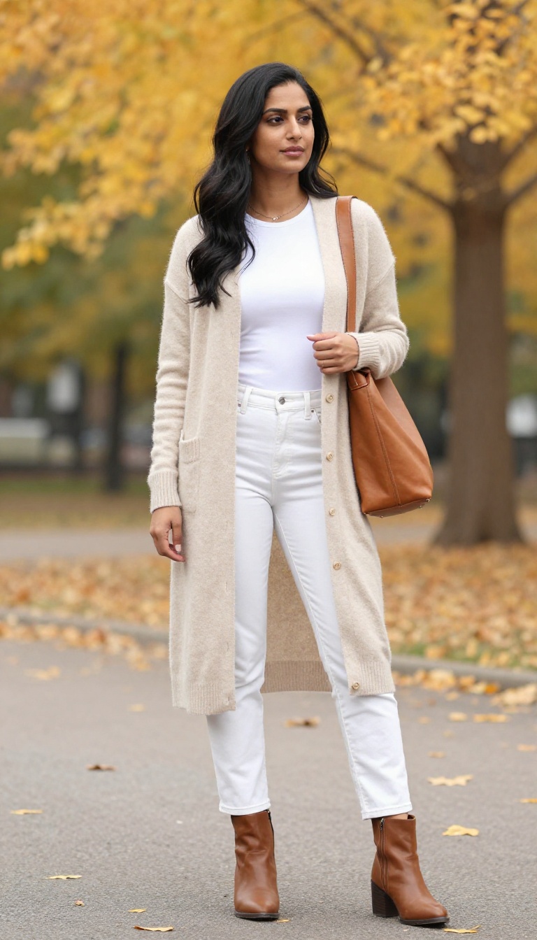 13. The Long Cardigan and Bootcut Jeans