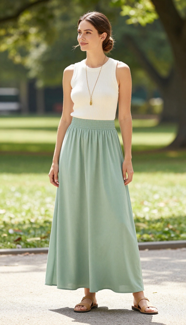 13. The Maxi Skirt and Knit Top
