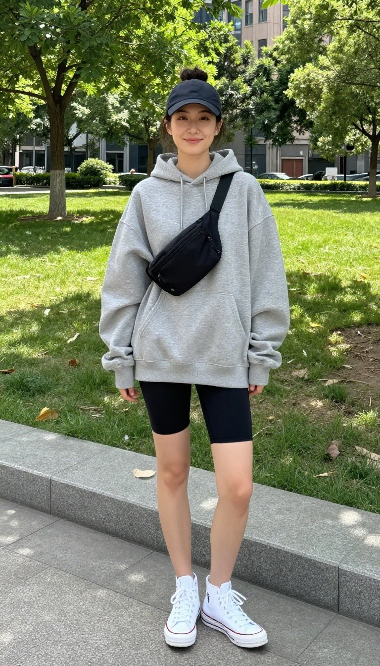 11. Skater Skirt + Hoodie + High-Top Sneakers