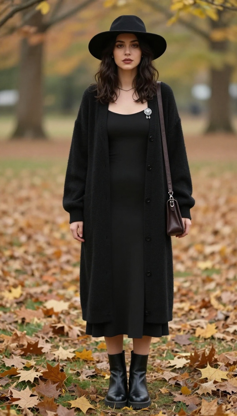 6. Long Cardigan Over a Slip Dress