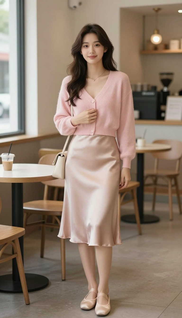 11. Skirt with a Crop Cardigan