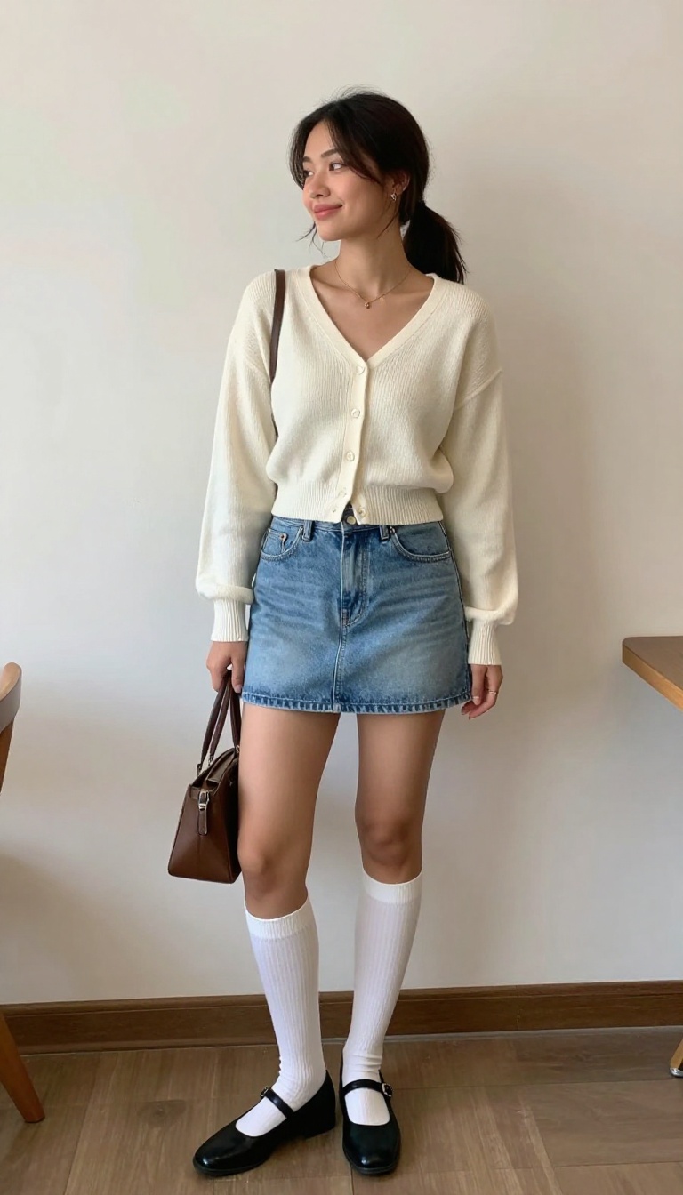 11. Mini Skirt and a Cardigan