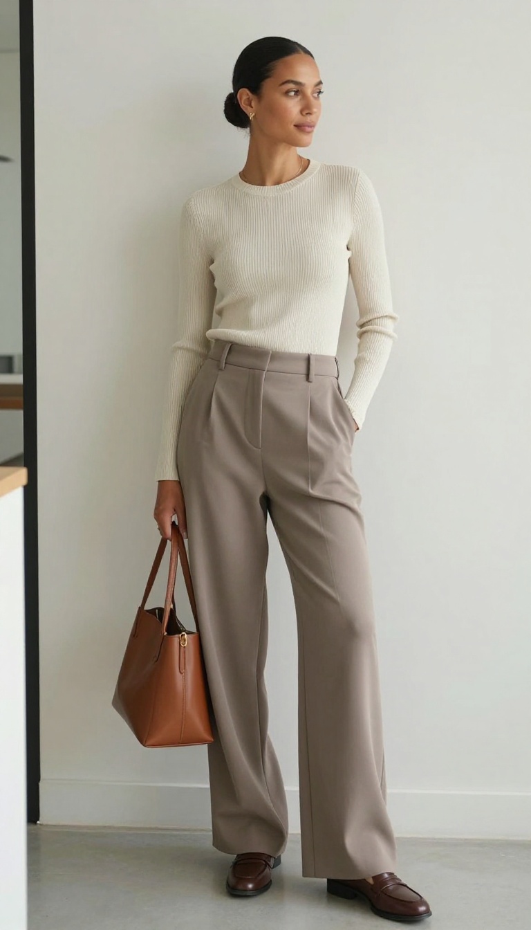 9. The Wide-Leg Trouser: Comfort Meets Polish