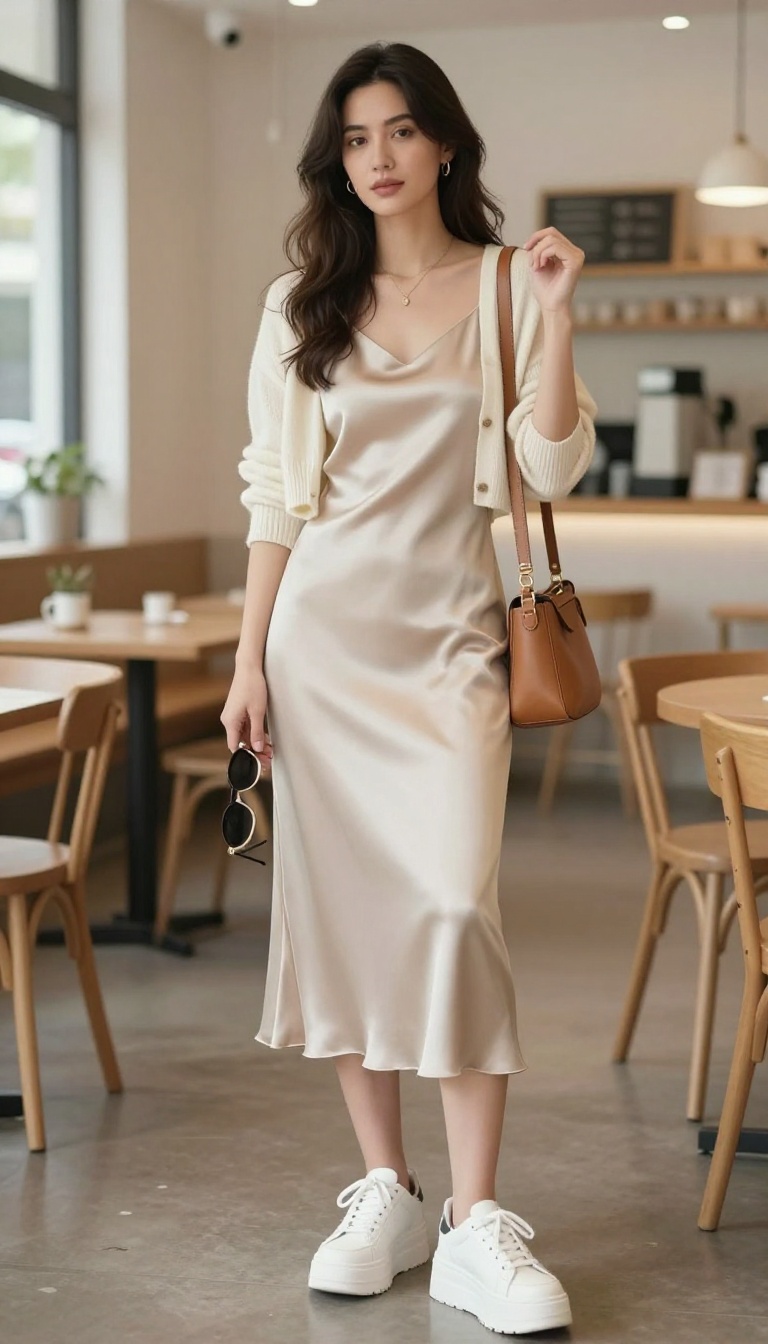 1. Slip Dress + Chunky Sneakers