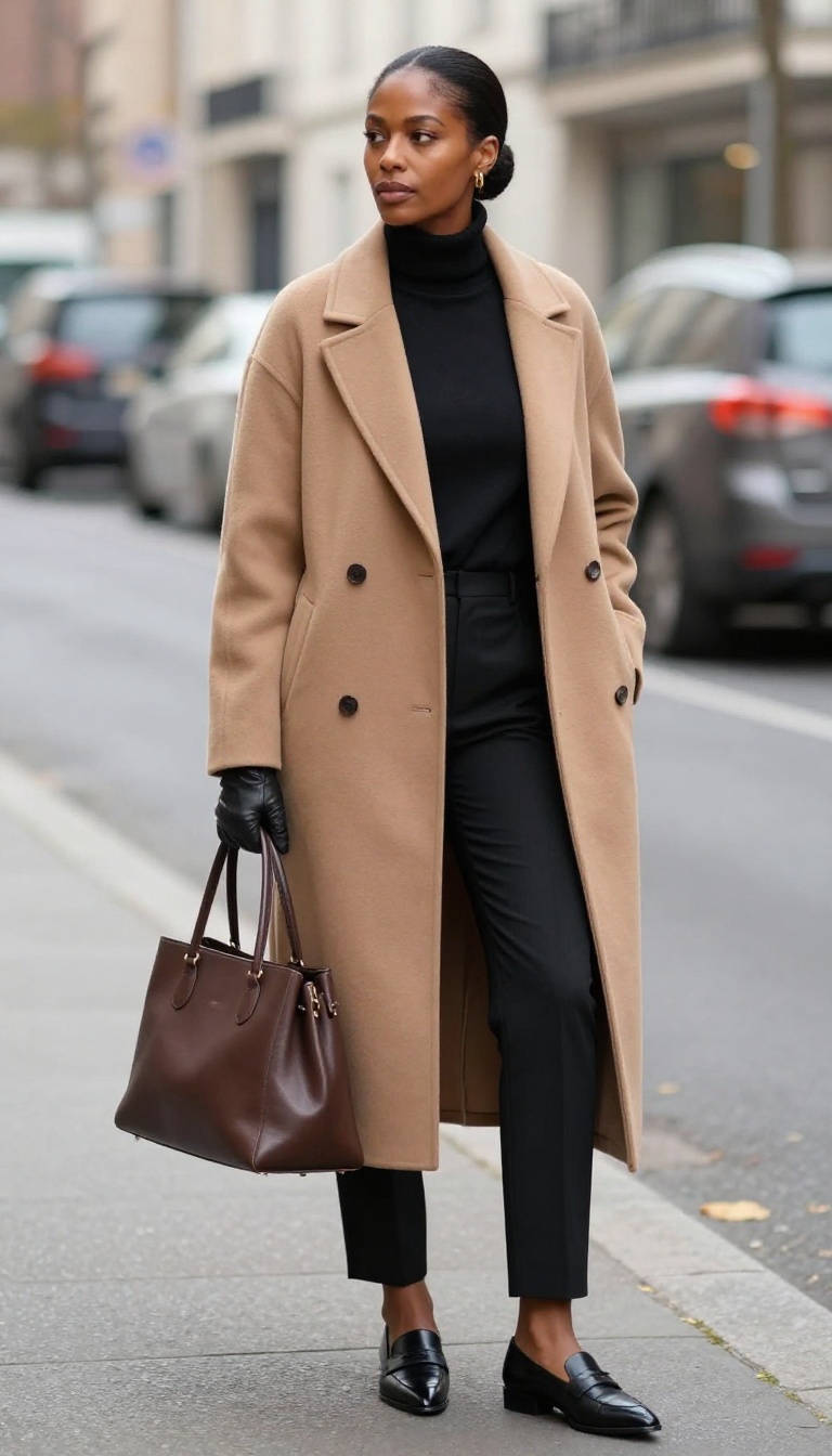 5. The Camel Coat and Turtleneck Ensemble
