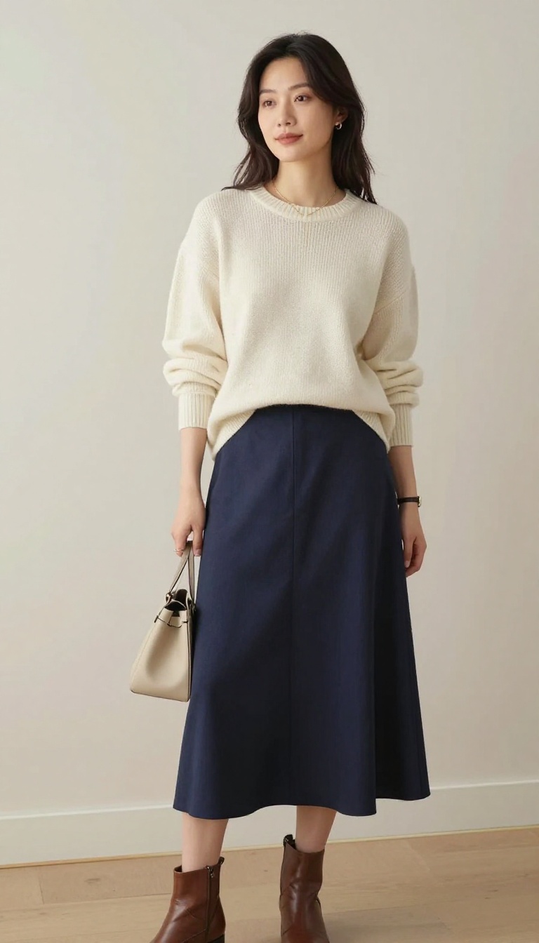 10. The Sweater and Midi Skirt
