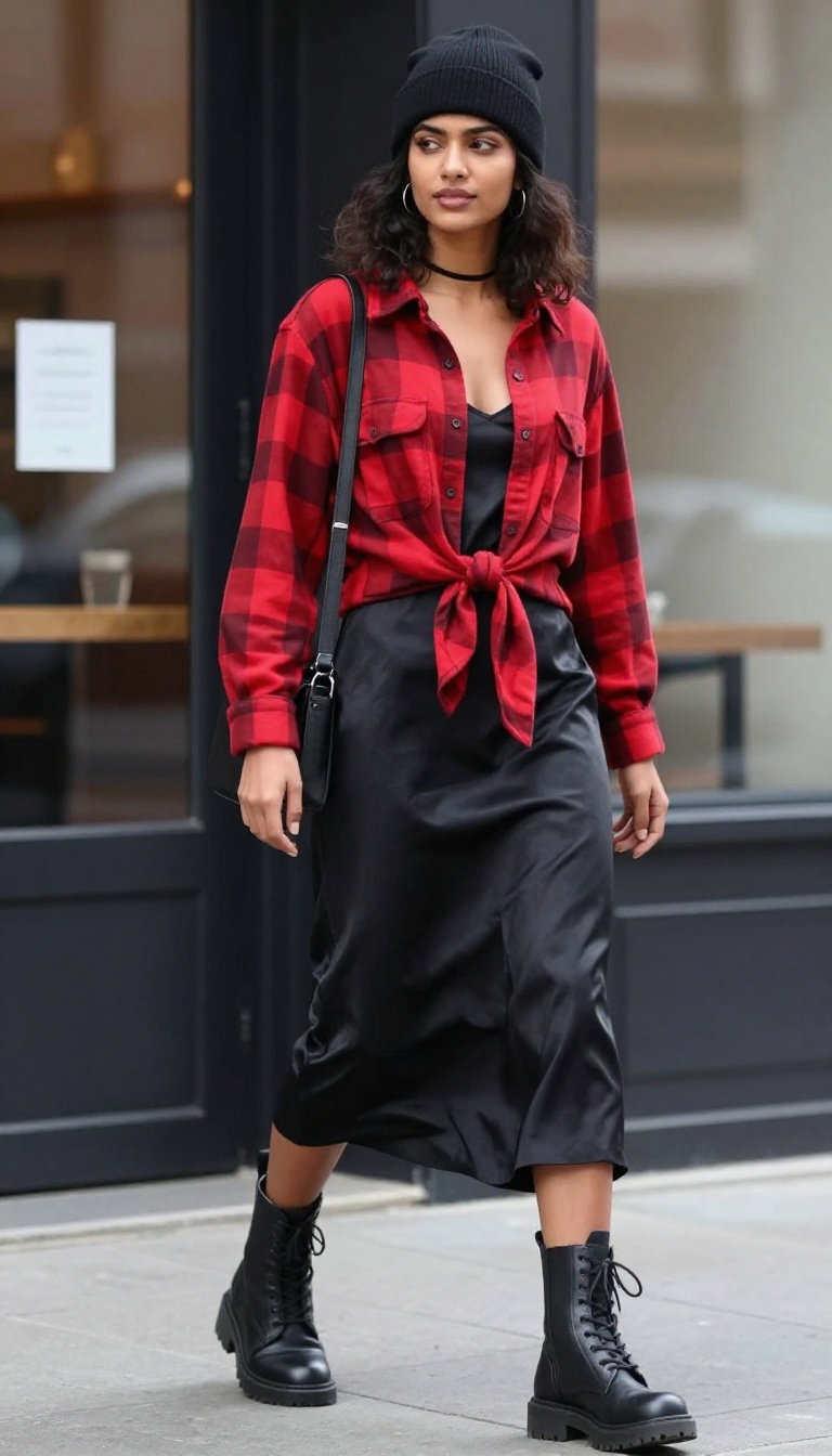 10. Slip Dress and Combat Boots