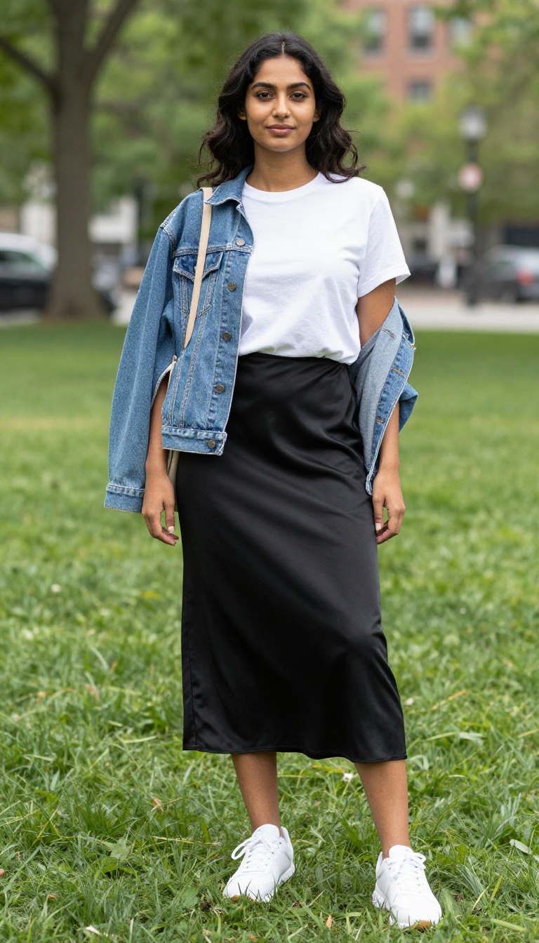 11. Slip Dress Over a White Tee