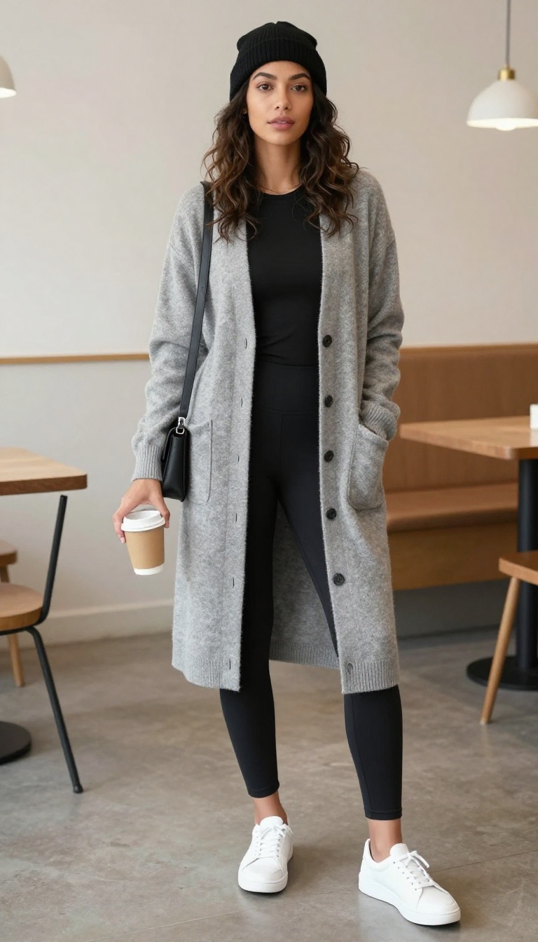8. Layered with a Long Cardigan