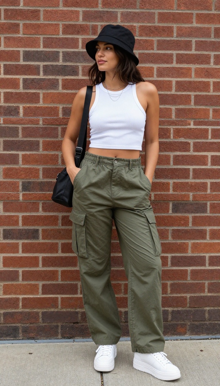6. Cargo Pants with a Crop Top