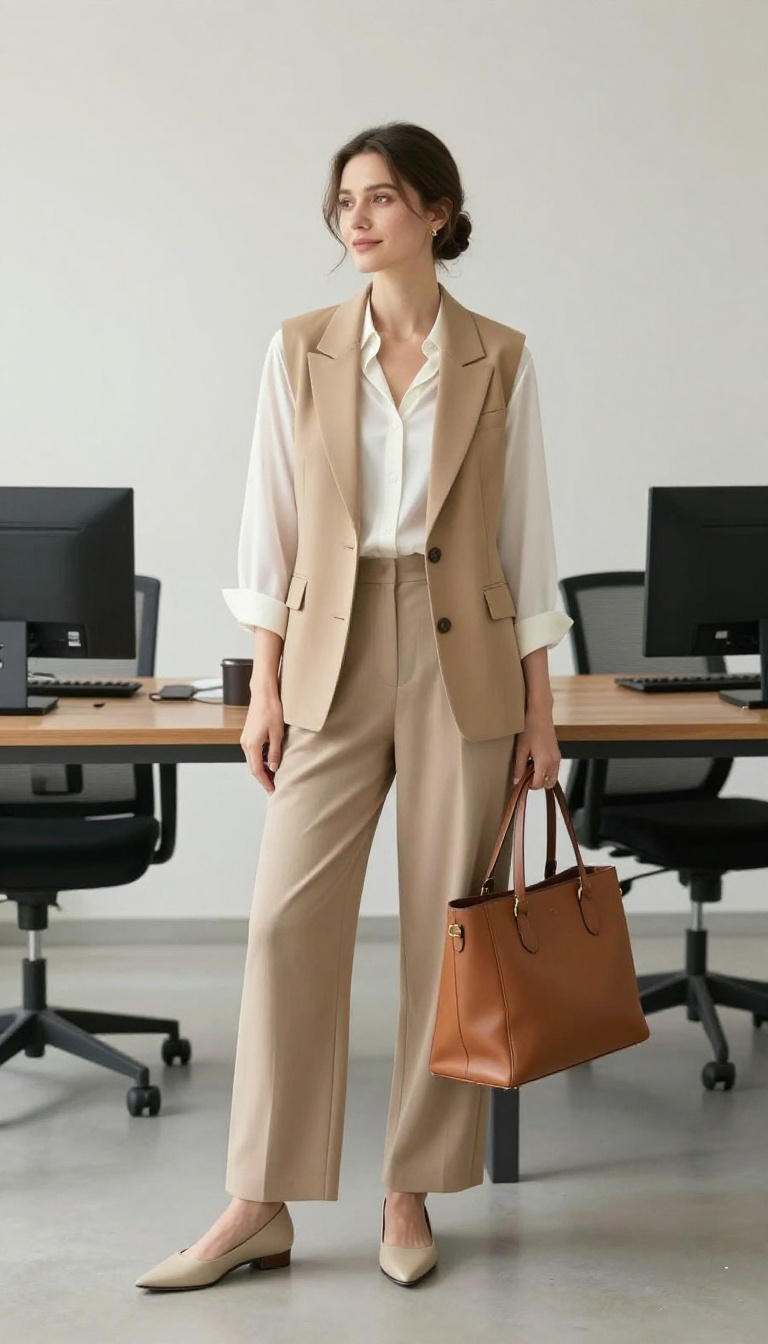 11. The Tailored Vest and Wide-Leg Trousers