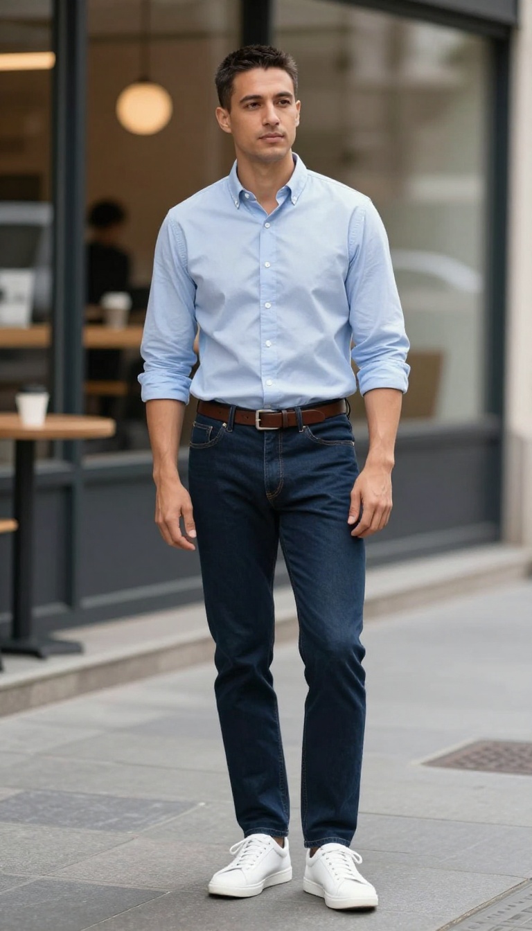 3. The Oxford Shirt and Dark Denim