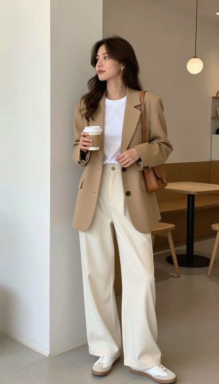 4. The Tailored Blazer and White Tee
