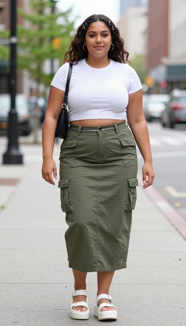 7. Cargo Skirt & Crop Top: Utility Meets Y2K