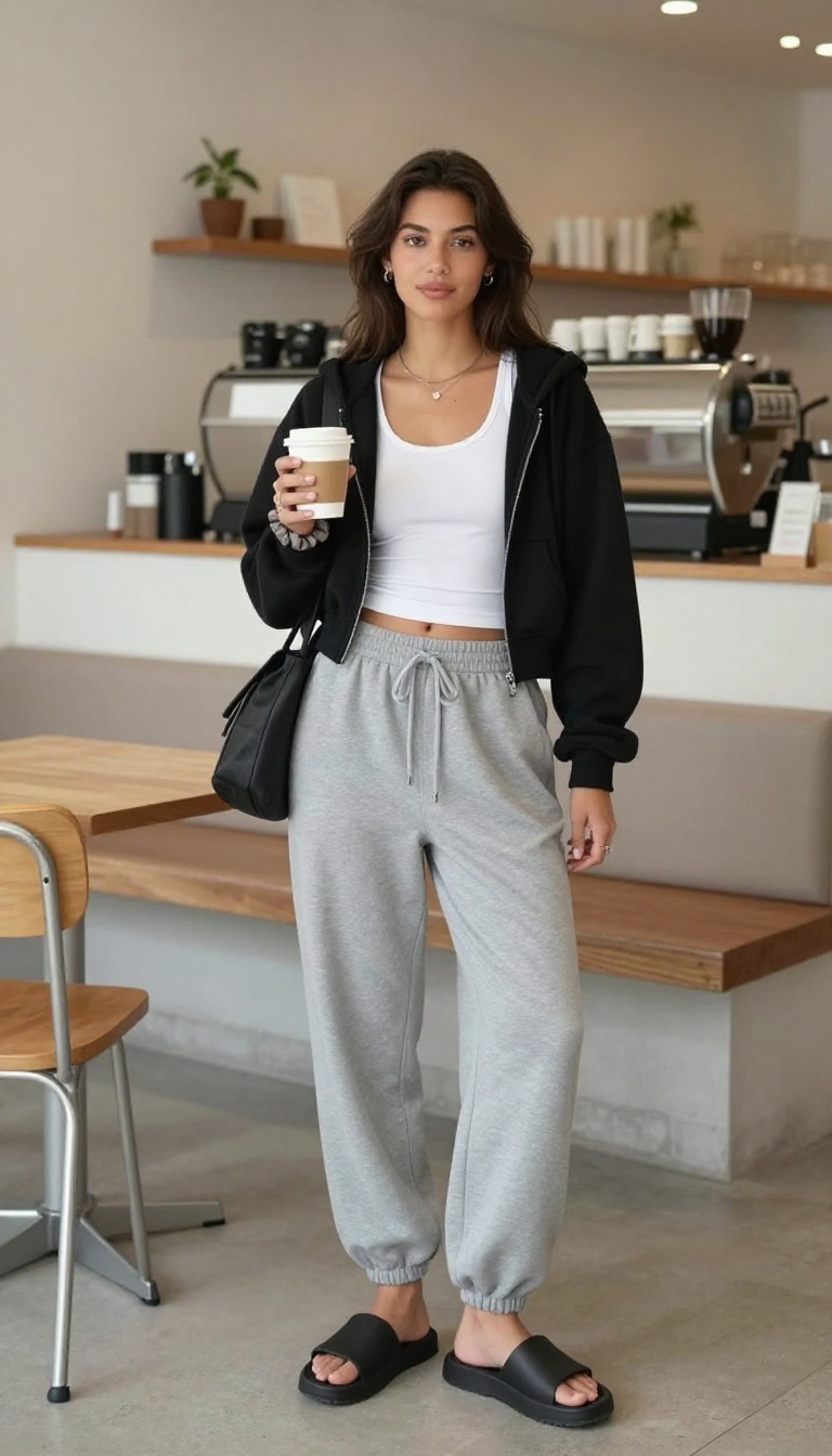 13. Baggy Sweatpants & Fitted Tank