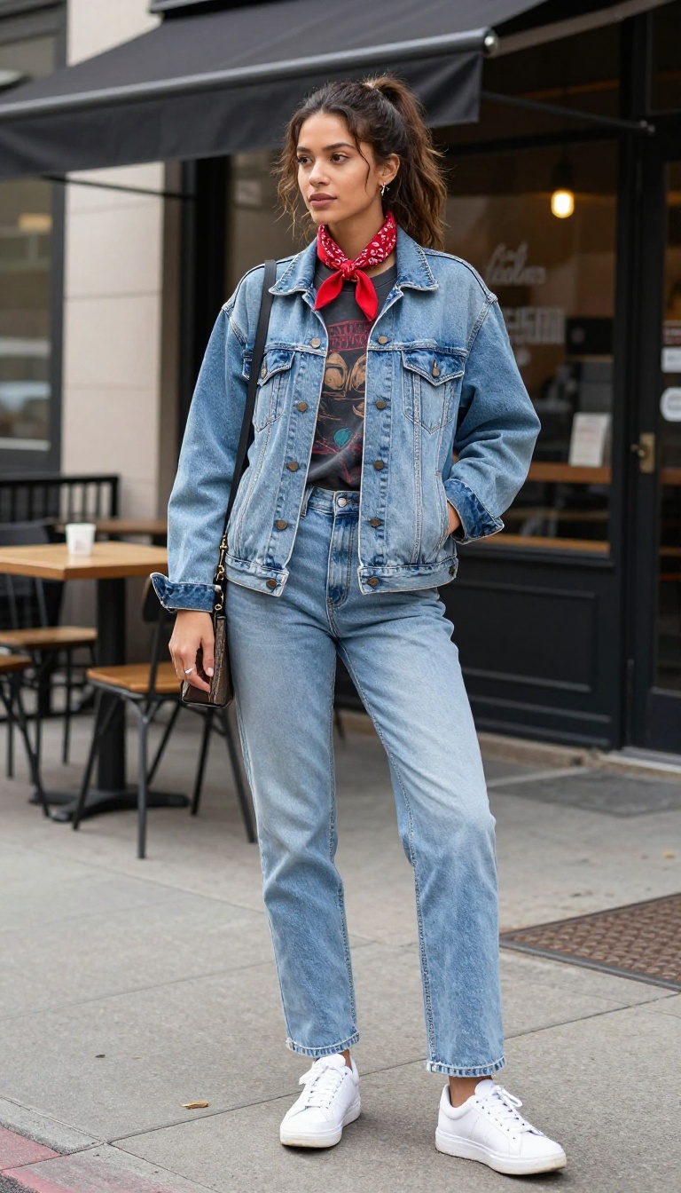 7. Denim on Denim with a Twist