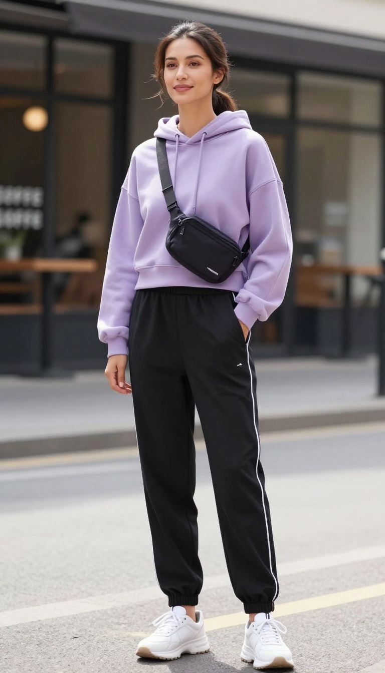 9. Track Pants With a Cropped Hoodie