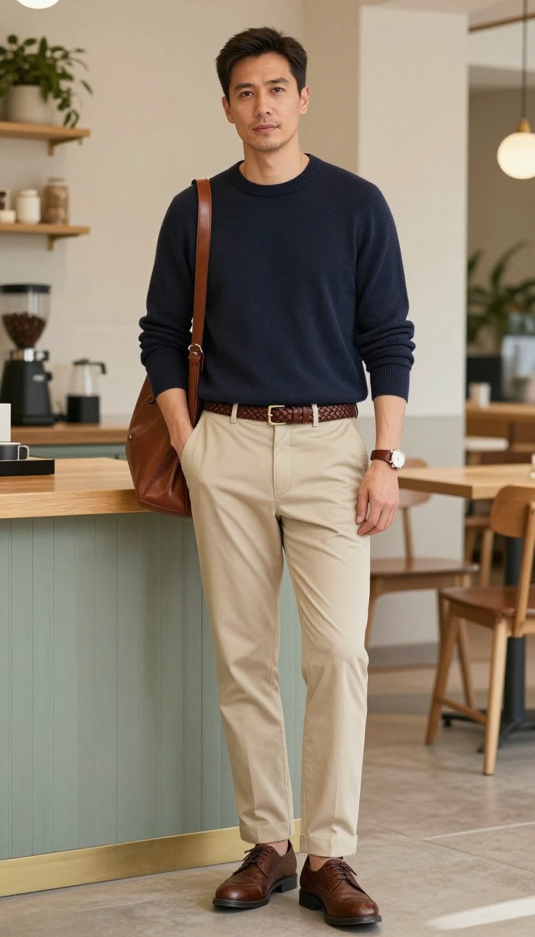 13. The Accessory-Led Look: Watch, Belt, and Bag