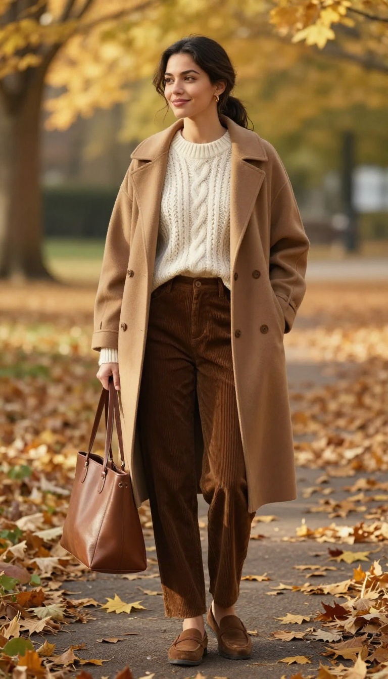 6. The Cable-Knit Sweater and Corduroy Pants