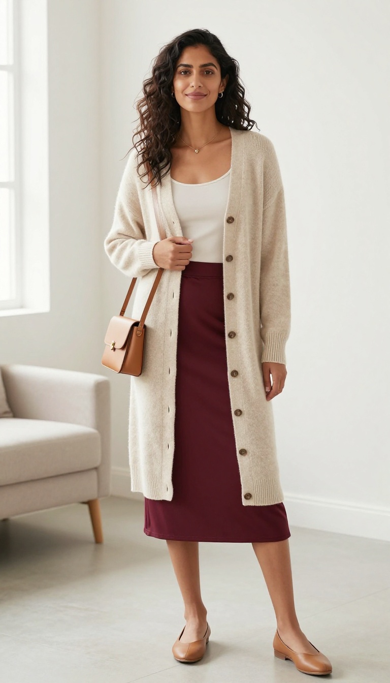 11. The Cardigan and Slip Skirt