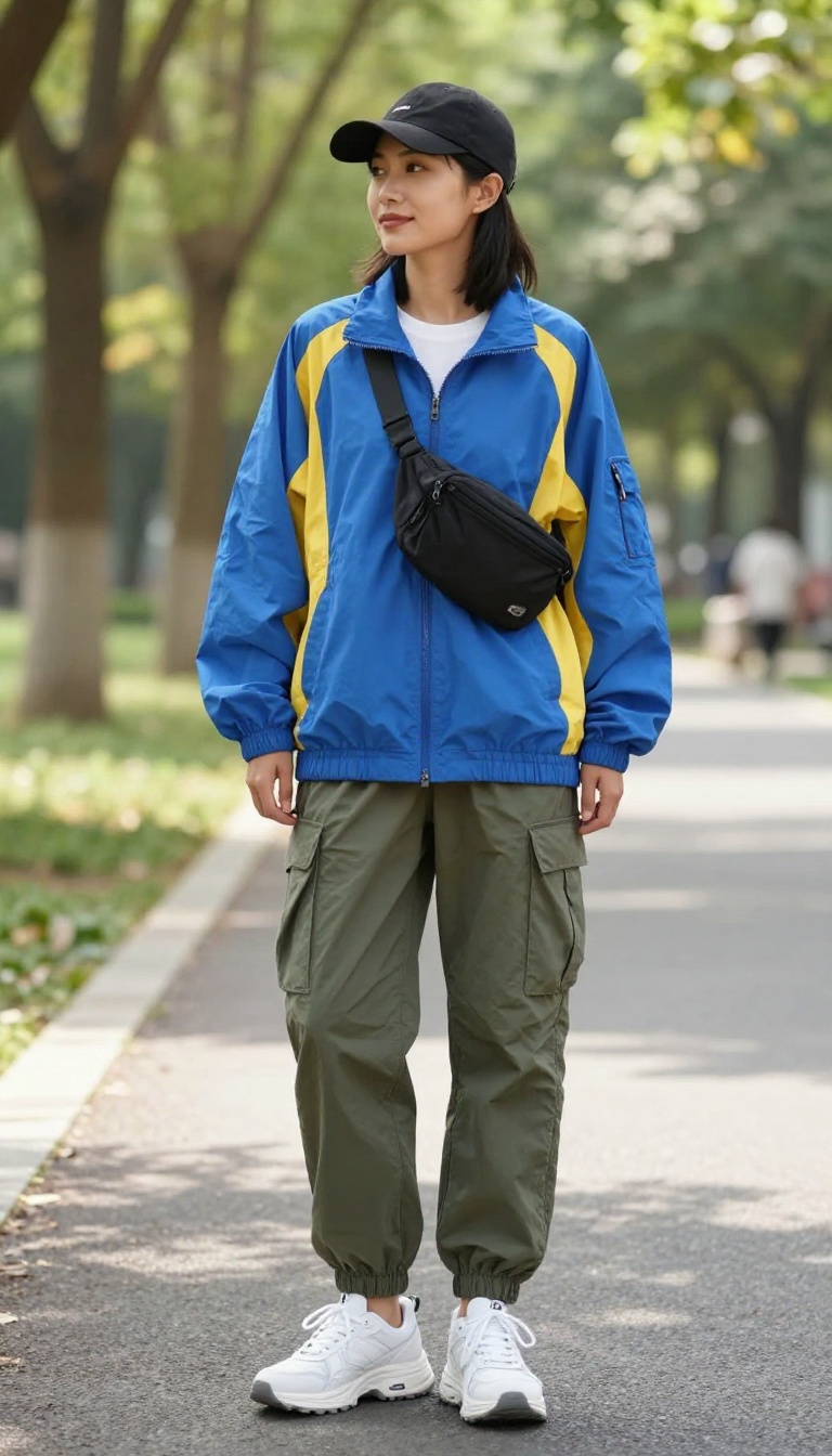13. Windbreaker and Cargo Pants