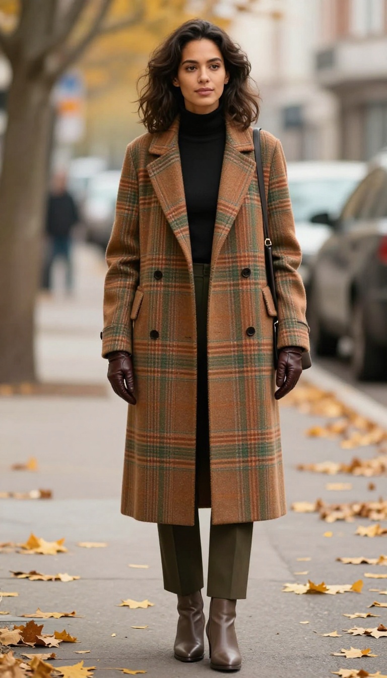 14. The Plaid Wool Coat and Turtleneck