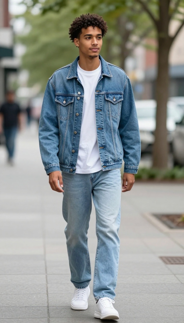 4. Denim on Denim with a Baggy Fit