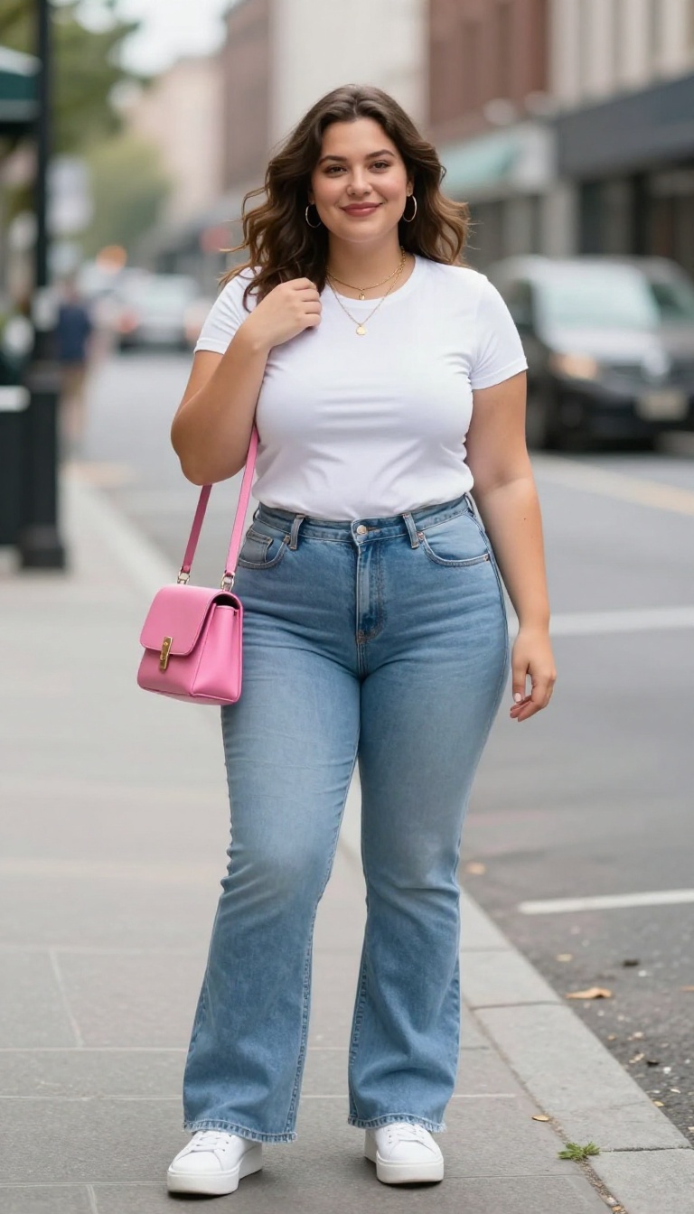 15. Layering Necklaces & Basic Tee: Elevating the Everyday