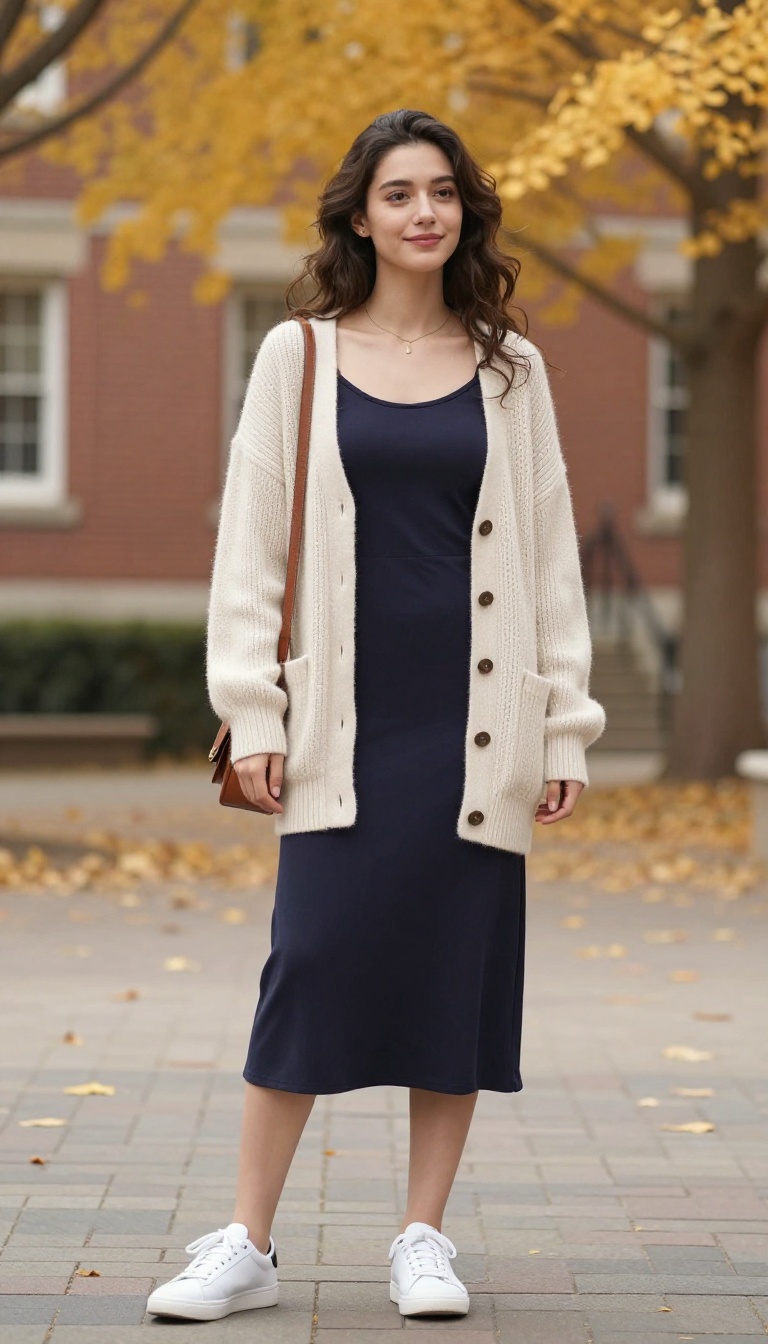 5. Cardigan and Slip Dress