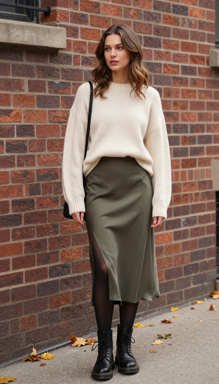 14. Slip Skirt and Chunky Sweater