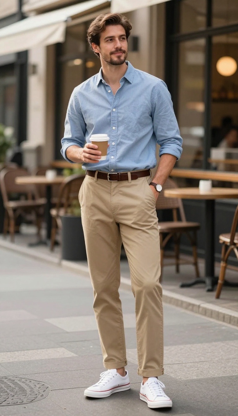 6. The Chambray Shirt and Khaki Chino Staple