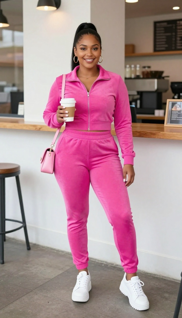 2. Velour Tracksuit: Loungewear That Looks Put-Together