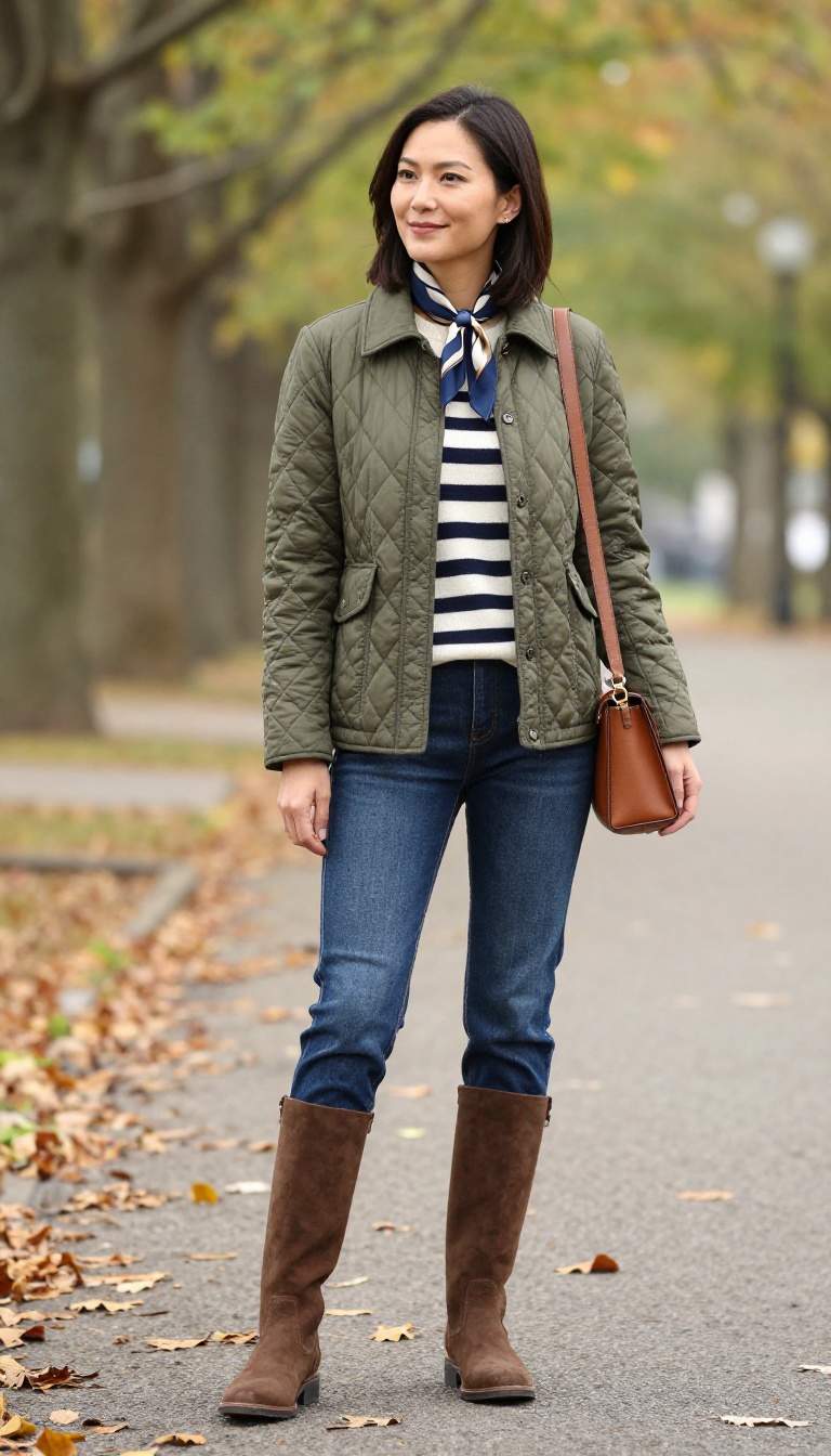 9. Quilted Jacket and Jeans