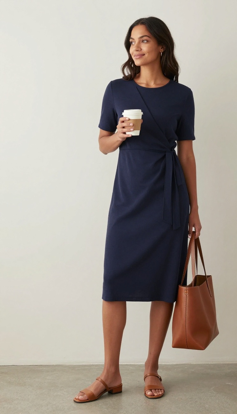 14. The Wrap Dress and Low Heels
