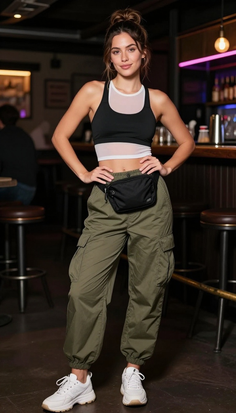 8. Cargo Pants & Sports Bra