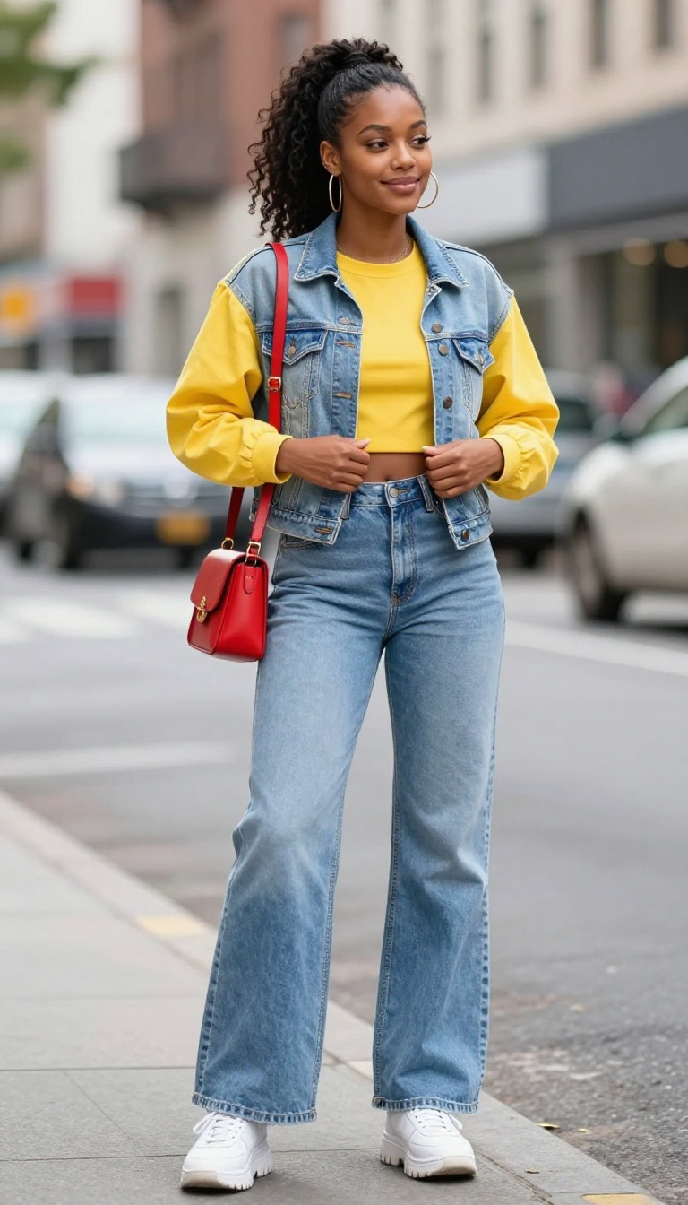 1. Denim-on-Denim With a Nollywood Twist