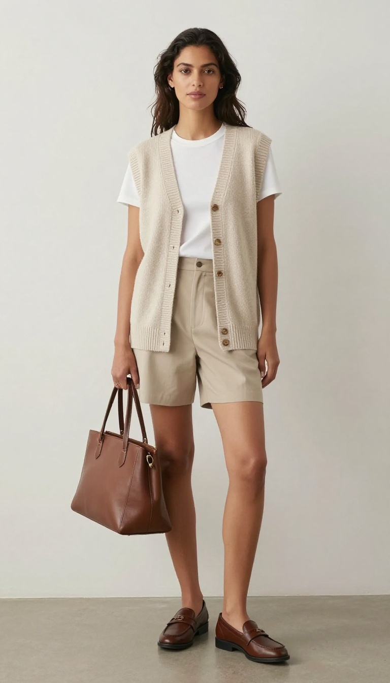 9. The Knit Vest and White Tee