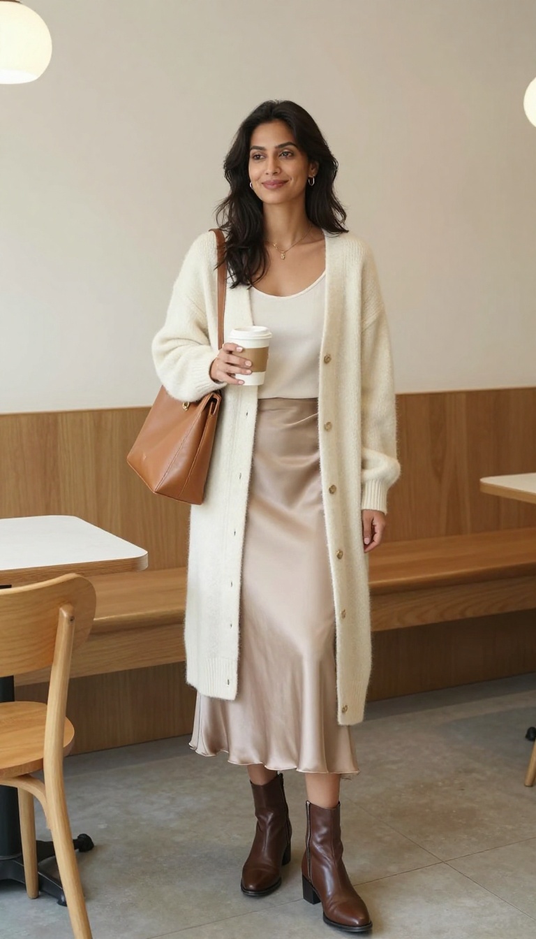 11. The Cardigan and Slip Skirt