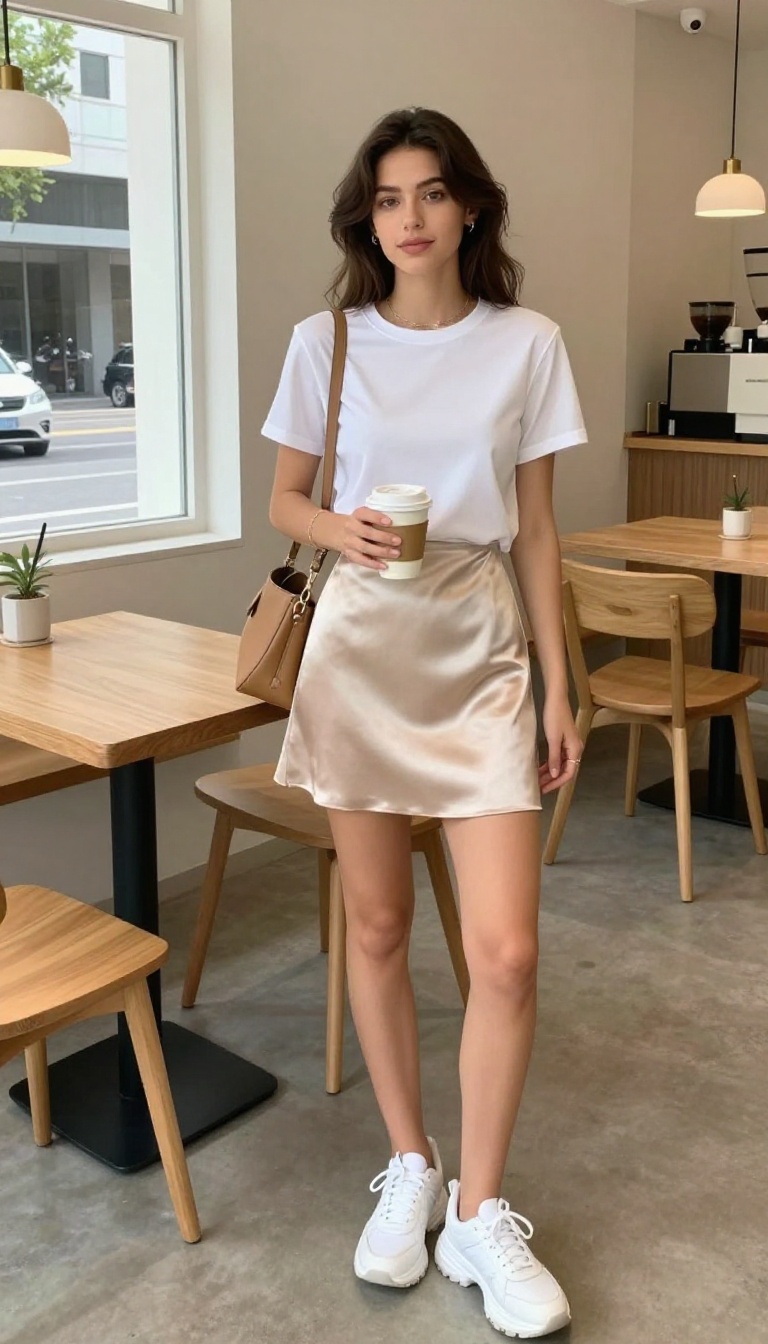 1. Slip Dress Over a White Tee