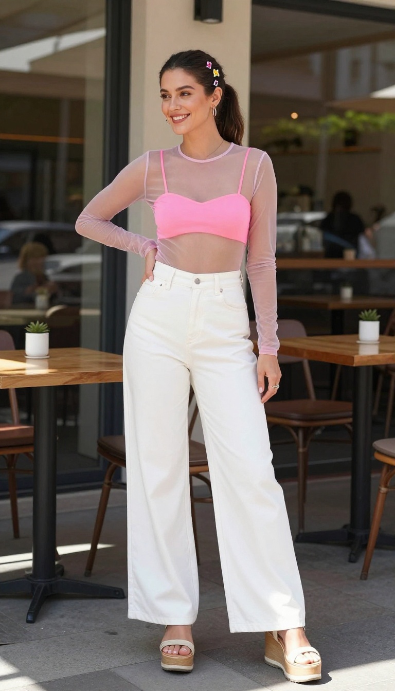 7. Mesh Top Over a Bandeau