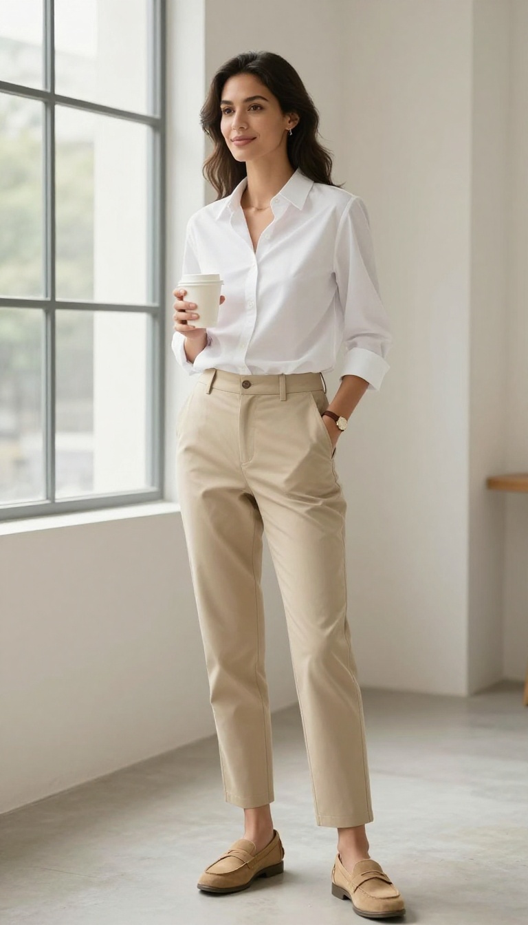 3. The Button-Down Shirt and Chinos Look