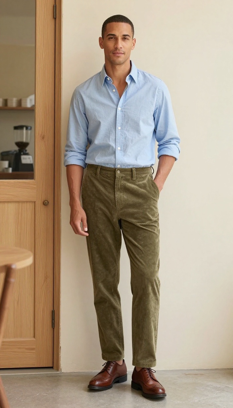 4. The Oxford Shirt and Corduroy Pants