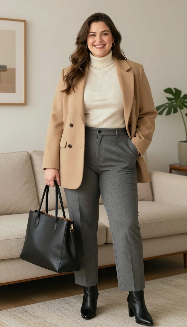 9. The Soft Turtleneck: Under a Slouchy Blazer